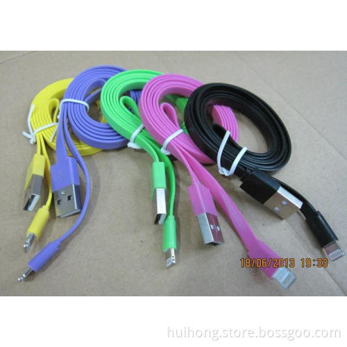 Mobile Phone Noodles Colorful Cables for iPhone 5 Noodles Colorful Cables